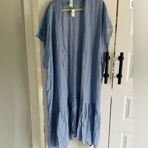 Aerie BOHO chambray Blue Kimono duster Cardigan one size